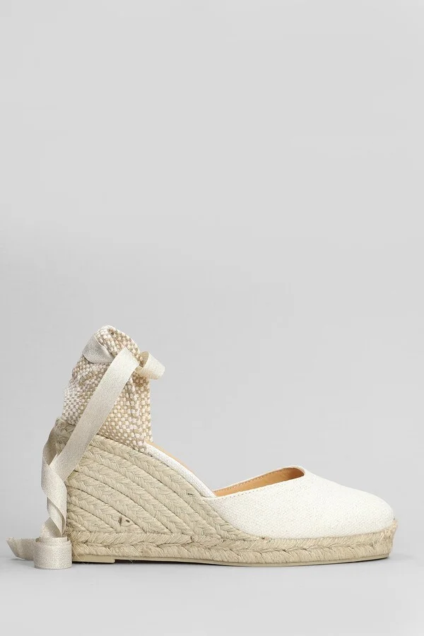 Carina-8-032 Wedges In White Canvas