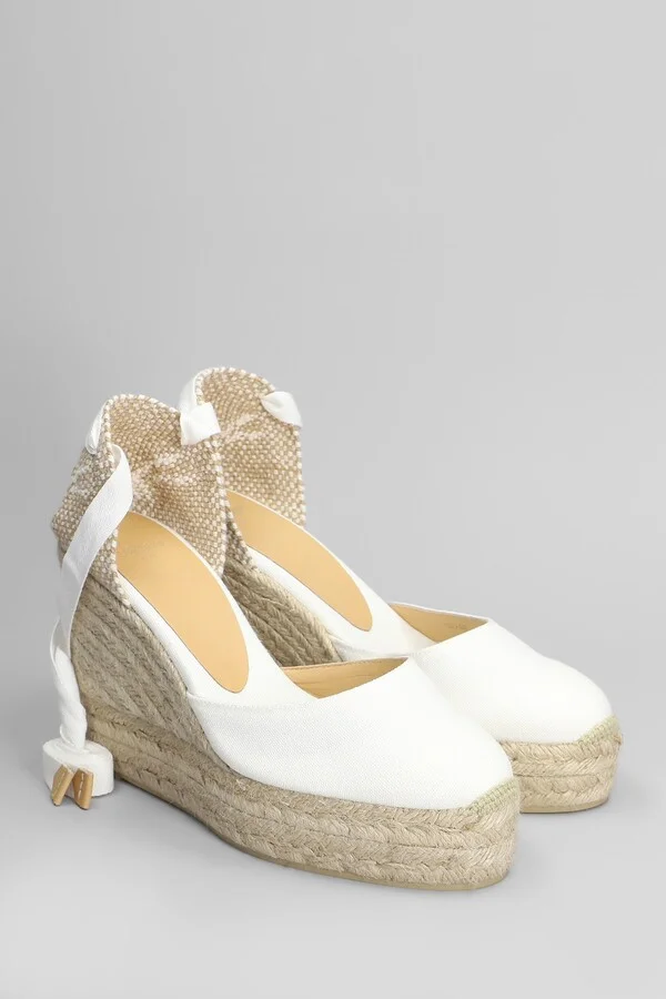 Carina-8ed-001 Wedges In White Canvas - Image 2