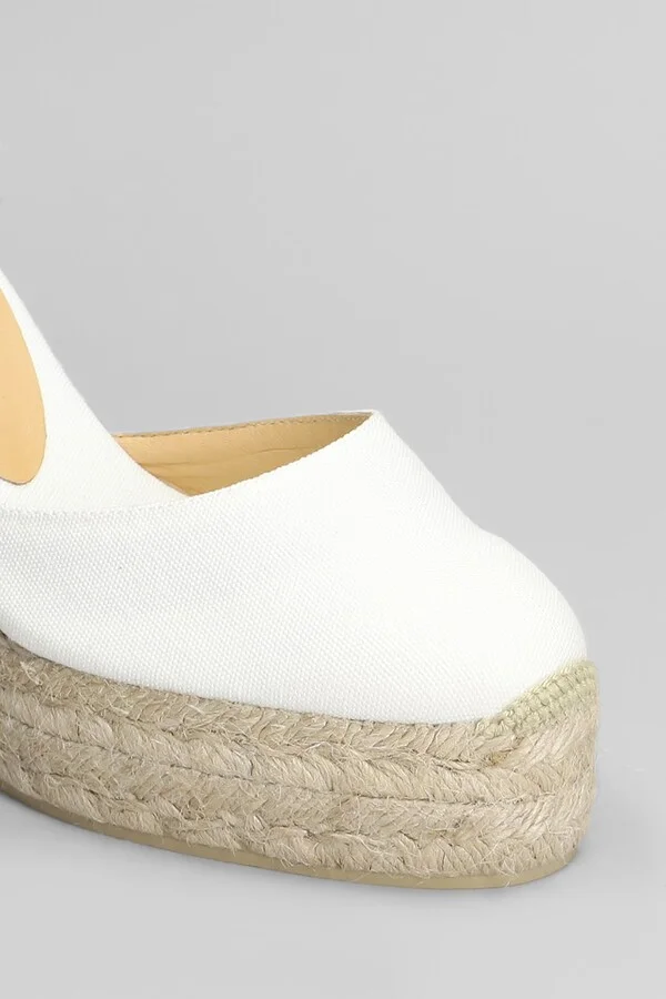 Carina-8ed-001 Wedges In White Canvas - Image 5