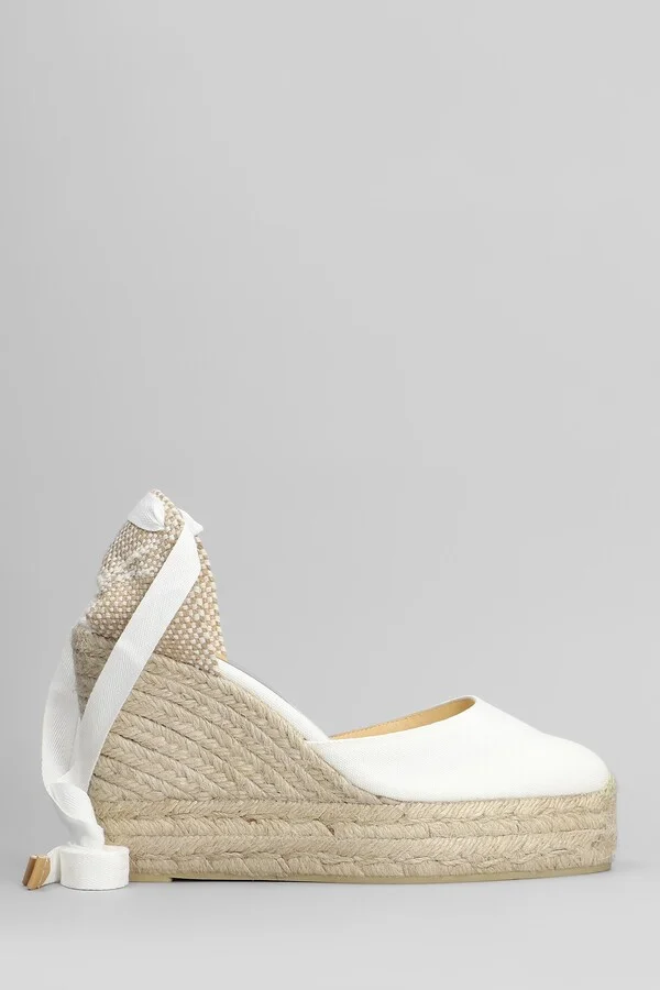 Carina-8ed-001 Wedges In White Canvas