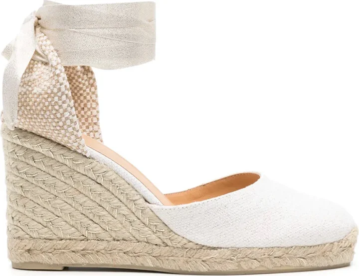 Carina 90mm glitter wedge espadrilles