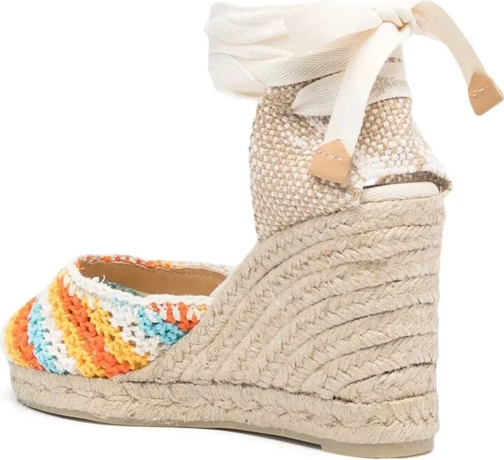 Carina 95mm crochet wedge sandals - Image 3