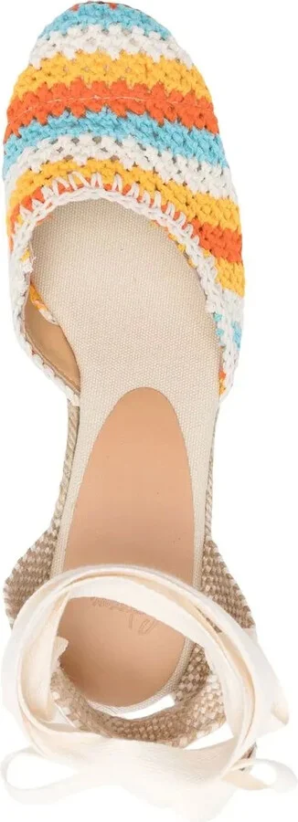 Carina 95mm crochet wedge sandals - Image 4