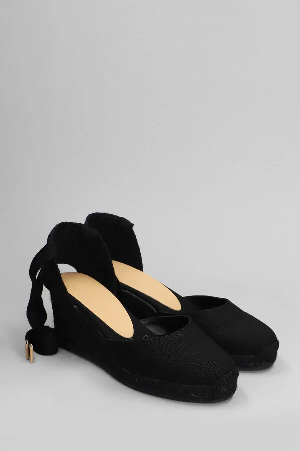 Carina C-6-001 Wedges In Black Canvas - Image 2
