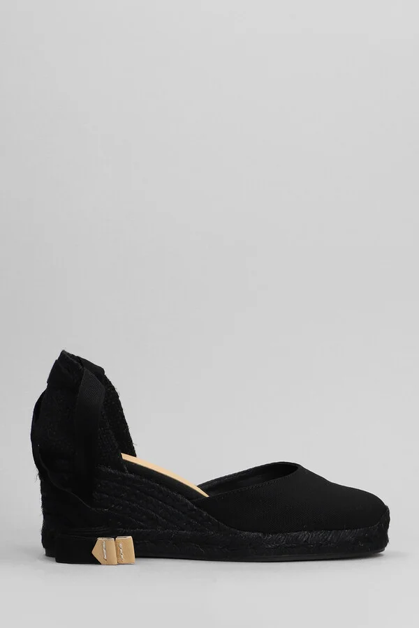 Carina C-6-001 Wedges In Black Canvas