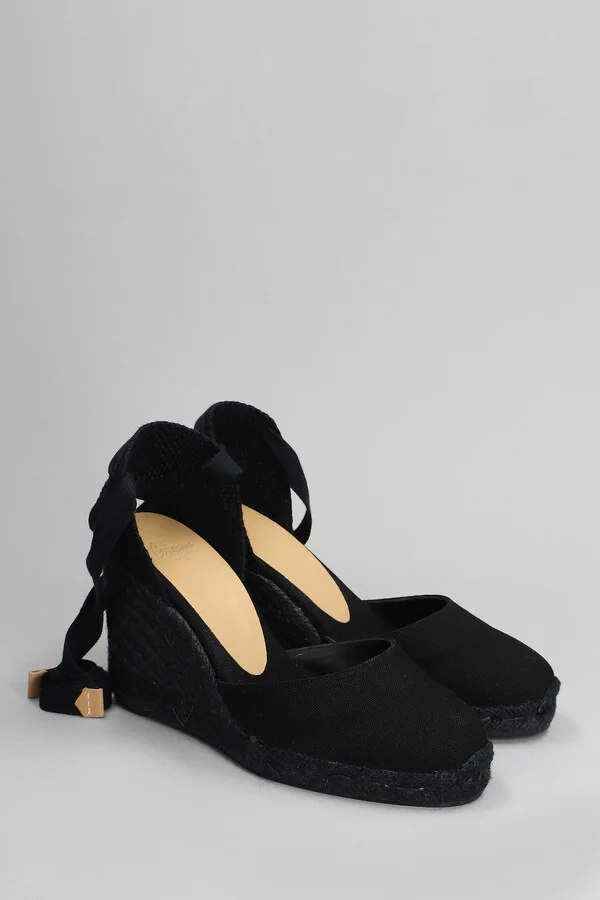 Carina C-8-001 Wedges In Black Canvas - Image 2