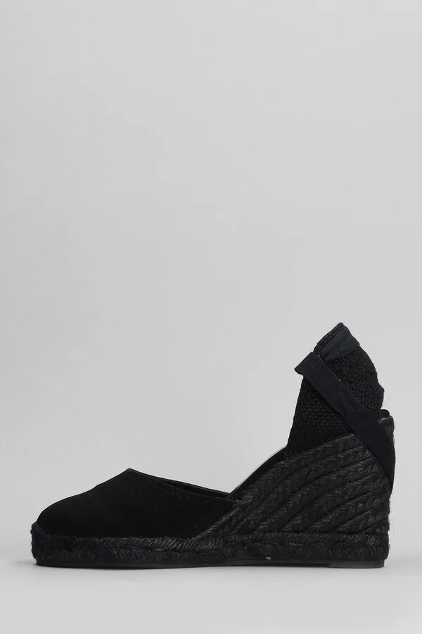 Carina C-8-001 Wedges In Black Canvas - Image 3