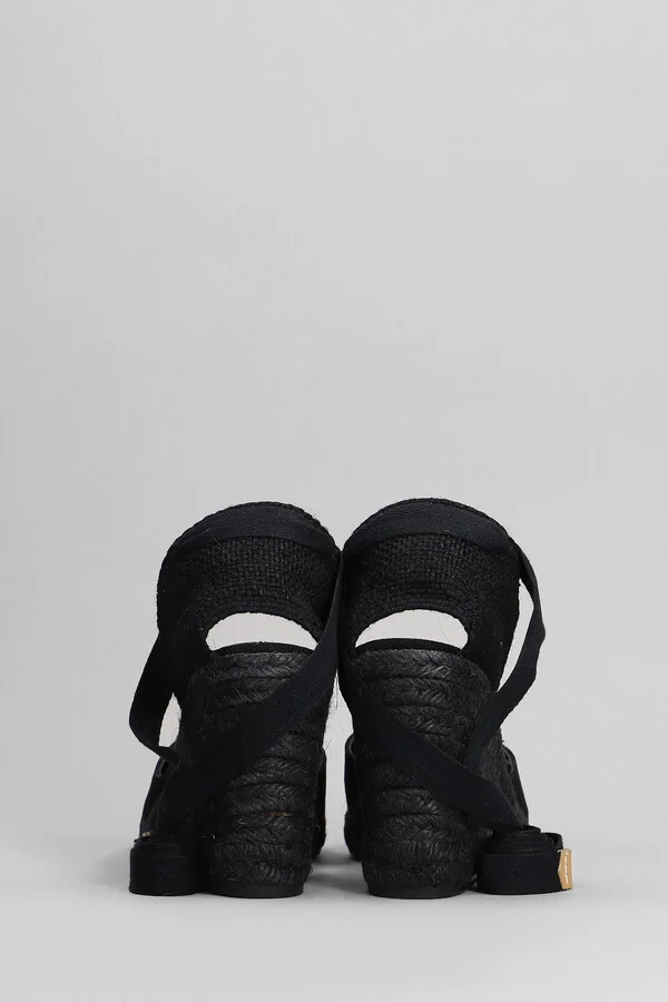 Carina C-8-001 Wedges In Black Canvas - Image 4