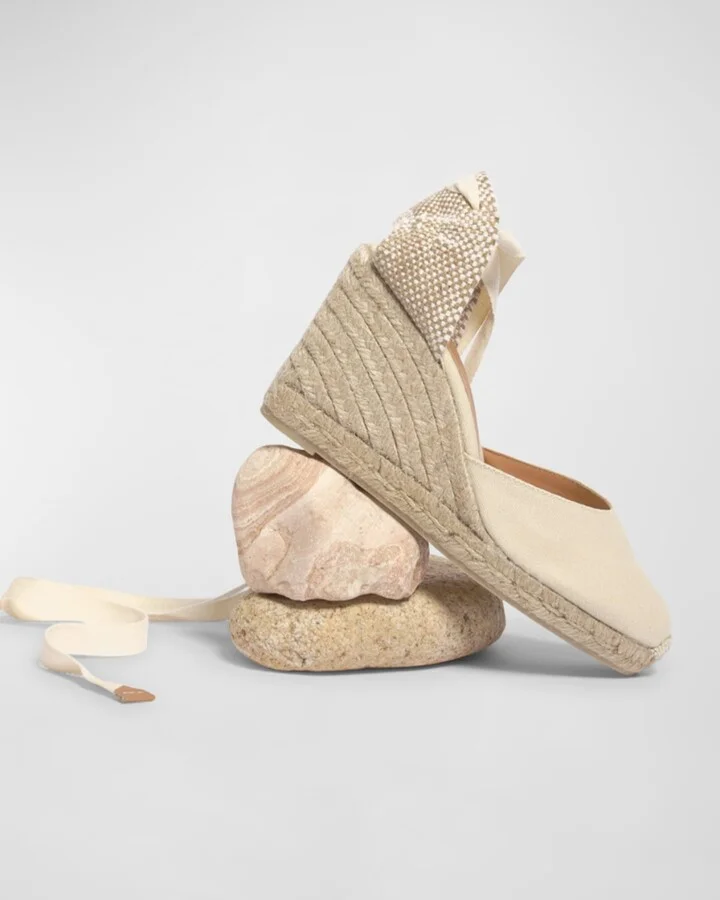 Carina Canvas Ankle-Wrap Wedge Espadrilles - Image 4