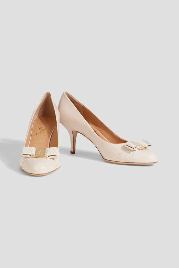 Carla 70 bow-detailed patent-leather pumps - Image 2