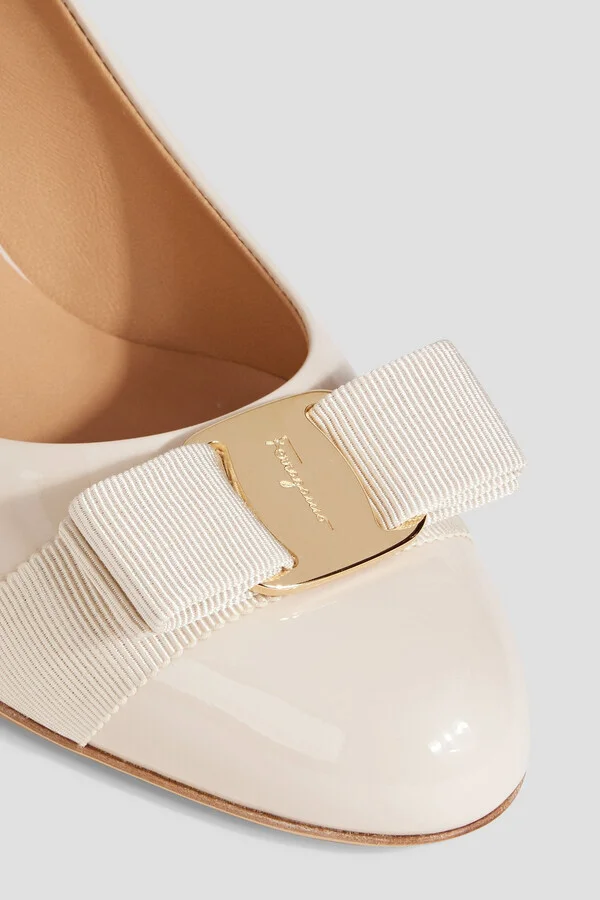 Carla 70 bow-detailed patent-leather pumps - Image 4