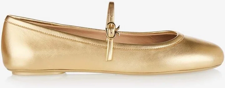 Carla Ballet Flats in Metallic Leather
