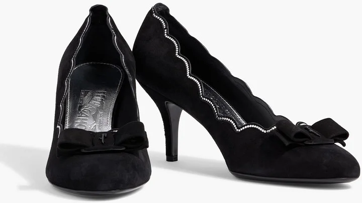 Carla crystal-embellished suede pumps - Image 2