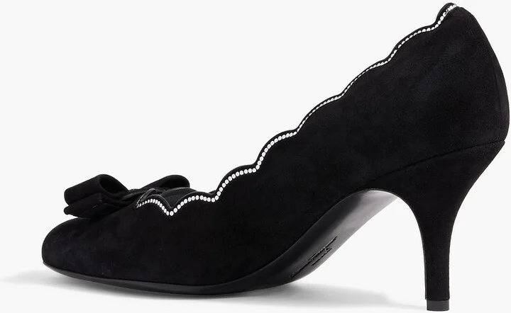 Carla crystal-embellished suede pumps - Image 3