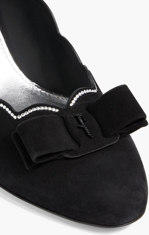 Carla crystal-embellished suede pumps - Image 4