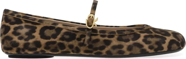 Carla leopard-pattern ballerina shoes