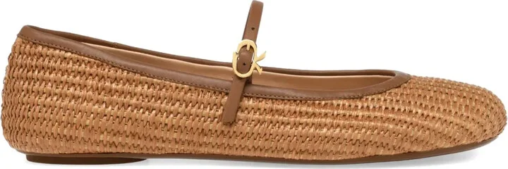 Carla raffia ballet pumps