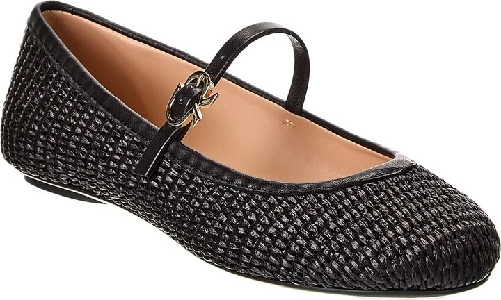 Carla Straw & Leather Flat