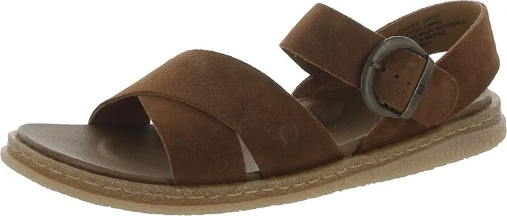 Carla Womens Leather Criss-Cross Front Ankle Strap