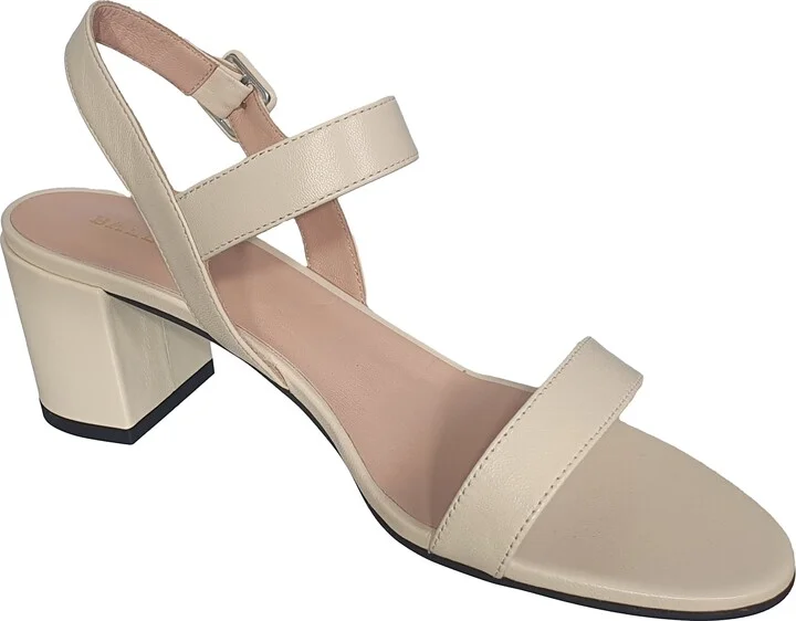 Carlas 6234127 Women's Bone Lamb Leather Heeled Sandals