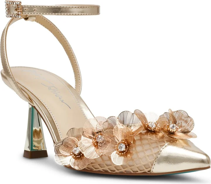 Carli Ankle Strap Pointed Cap Toe Pump