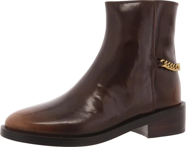 Carlisle Flat Bootie Womens Zipper Leather Booties