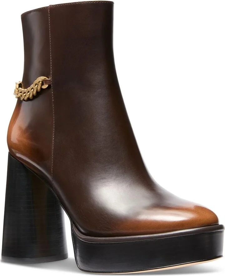 Carlisle Platform Bootie Womens Chain Leather Ankle Boots