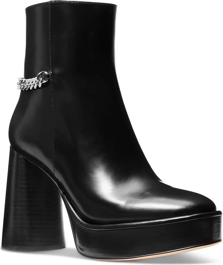 Carlisle Platform Bootie Womens Chain Patent Leather Booties