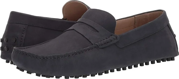 Carlos by Carlos Santana Ritchie Driver Loafer Men's Shoes Navy Calf Nubuck : 13 D - Medium, Leather