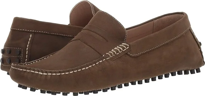 Carlos by Carlos Santana Ritchie Driver Loafer Men's Shoes Olive Calf Nubuck : 8.5 D - Medium, Leather