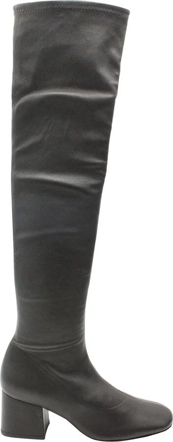Carlos Over-The-Knee Boots in Black Leather