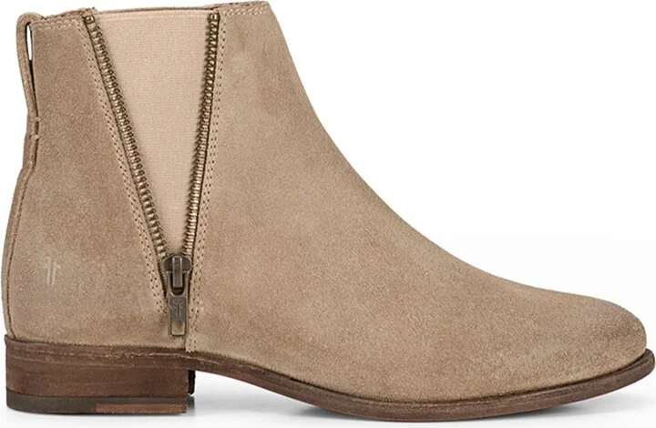 Carly Leather Zip Chelsea Booties