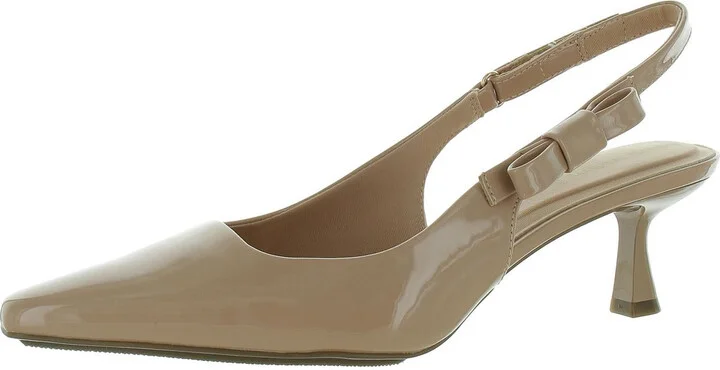 Carmel Womens Patent Padded Insole Slingback Heels