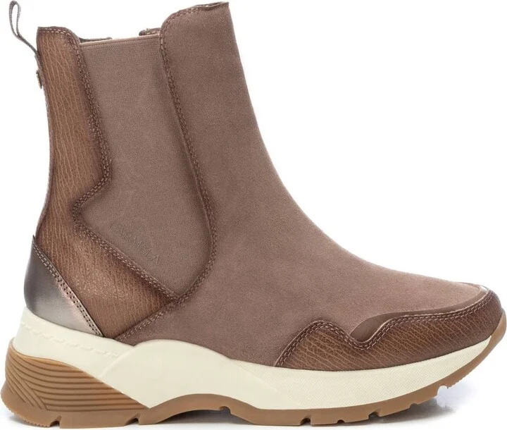 Carmela Collection Leather Sneaker Booties By Xti
