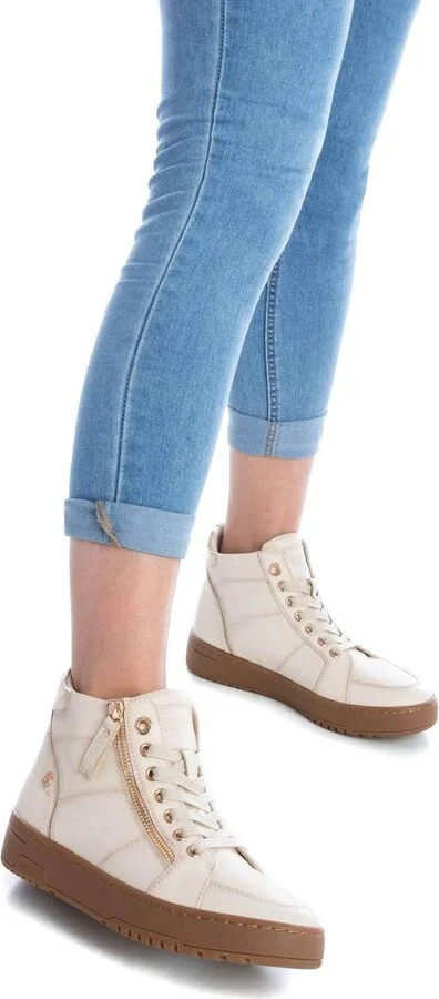 Carmela Collection Women's Leather High Top Sneakers By Xti - Image 4
