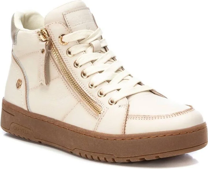 Carmela Collection Women's Leather High Top Sneakers By Xti - Image 5