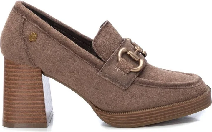 Carmela CollectionWomen's Suede Heeled Loafers By XTI