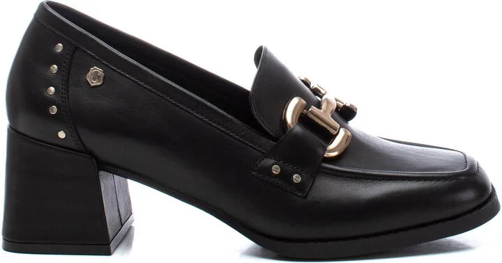 Carmela Leather Collection Women's Heeled Loafers by Xti