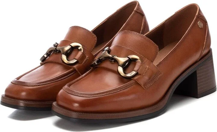 Carmela Leather Collection Women's Heeled Moccasins by Xti - Image 6