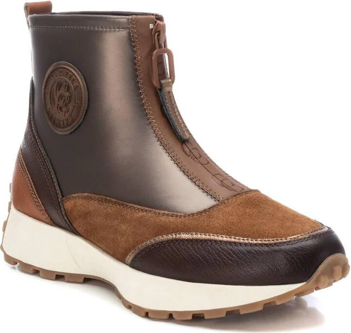 Carmela Leather Collection Women's Sneaker Booties By Xti - Image 4