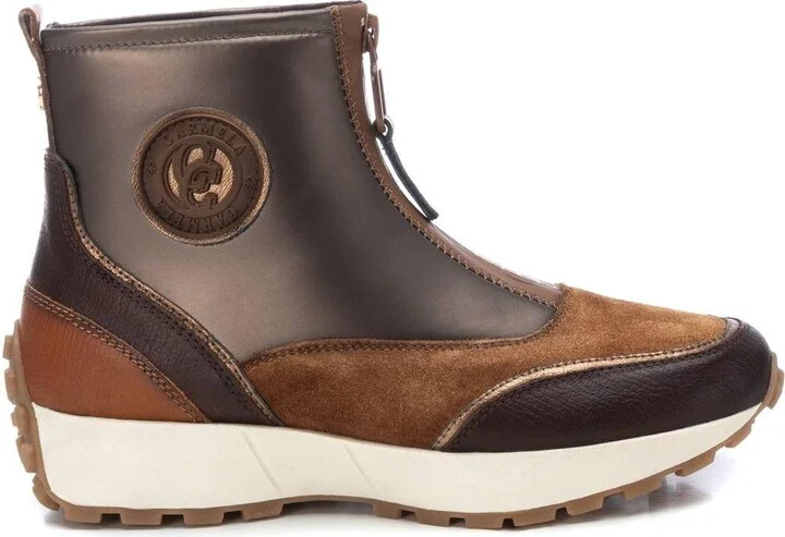Carmela Leather Collection Women's Sneaker Booties By Xti