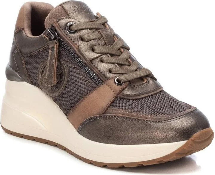 Carmela Leather Collection Women's Wedge Sneakers By Xti - Image 2