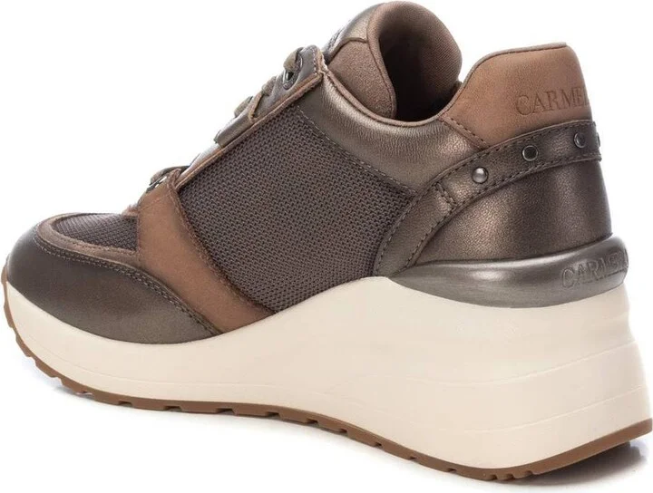 Carmela Leather Collection Women's Wedge Sneakers By Xti - Image 3