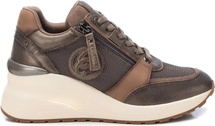 Carmela Leather Collection Women's Wedge Sneakers By Xti