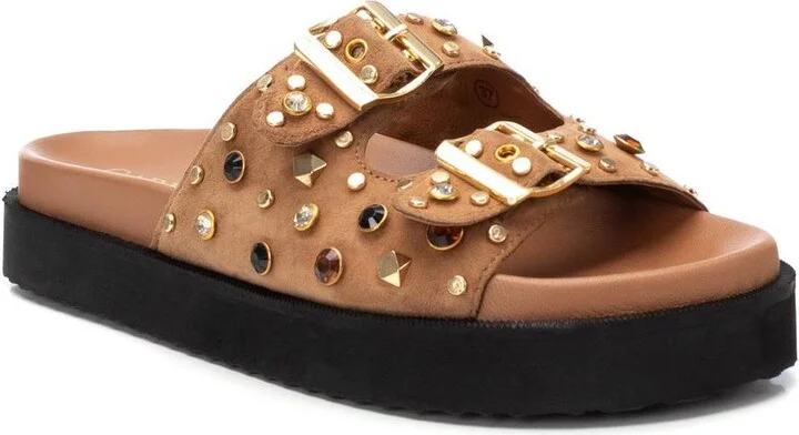 Carmela Leather Women's Fashion Footbed Sandals By Xti - Image 2