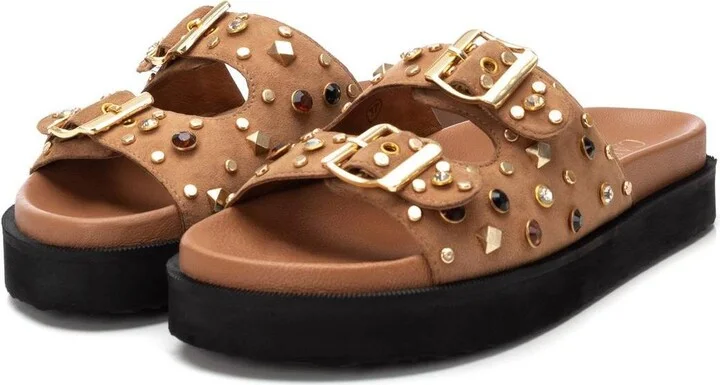 Carmela Leather Women's Fashion Footbed Sandals By Xti - Image 5