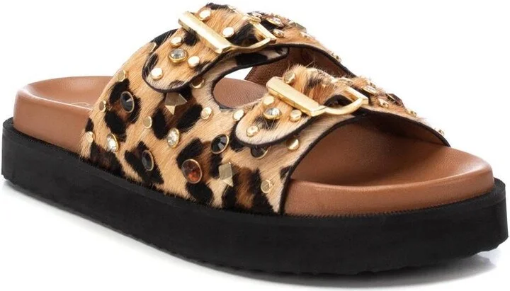 Carmela Leather Women's Fashion Footbed Sandals By Xti - Image 6