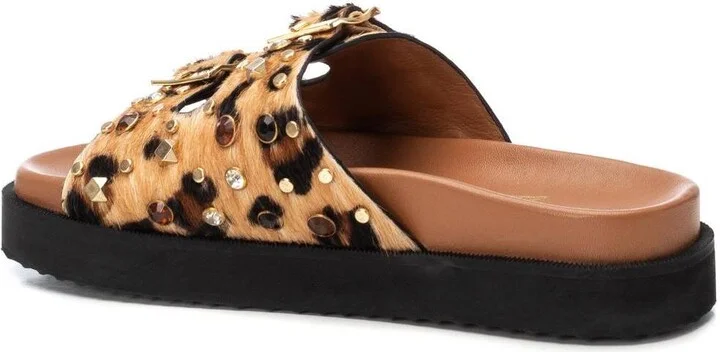 Carmela Leather Women's Fashion Footbed Sandals By Xti - Image 8