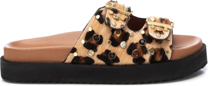 Carmela Leather Women's Fashion Footbed Sandals By XTI
