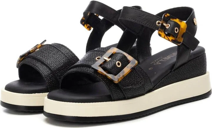 Carmela Leather Women's Wedge Sandals By Xti - Image 4